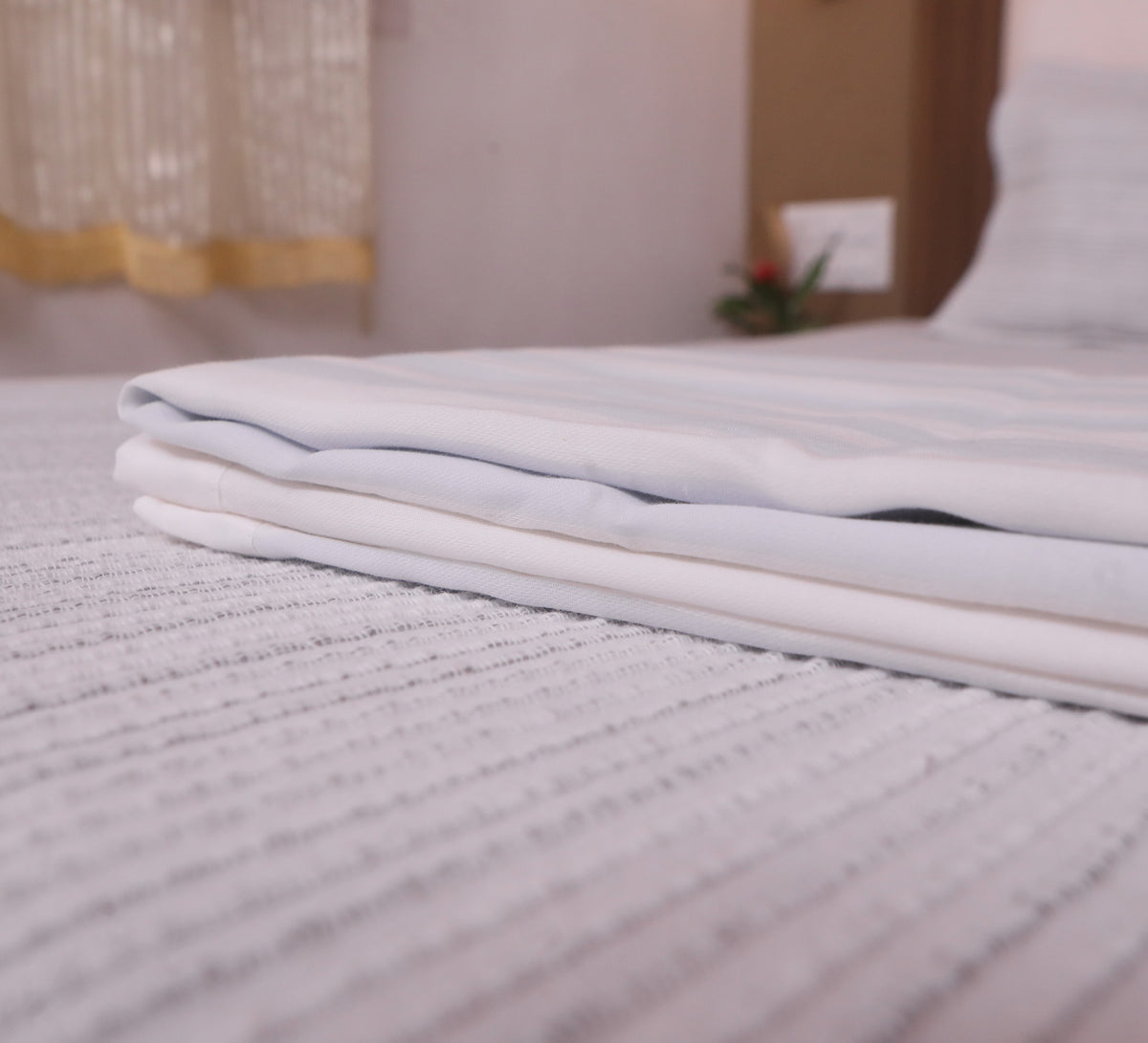 Chambray Stripe Double Bed Duvet Cover