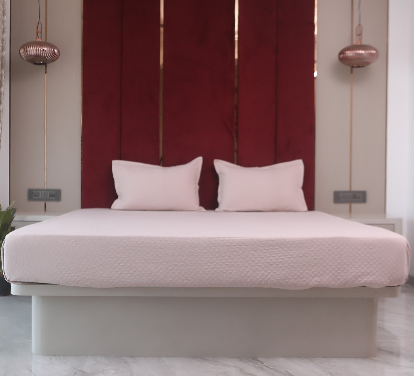 100% cotton woven self checks bed cover