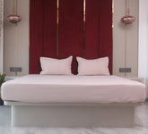 100% cotton woven self checks bed cover