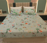 Blue Floral Woven 100% Cotton  Bed Cover