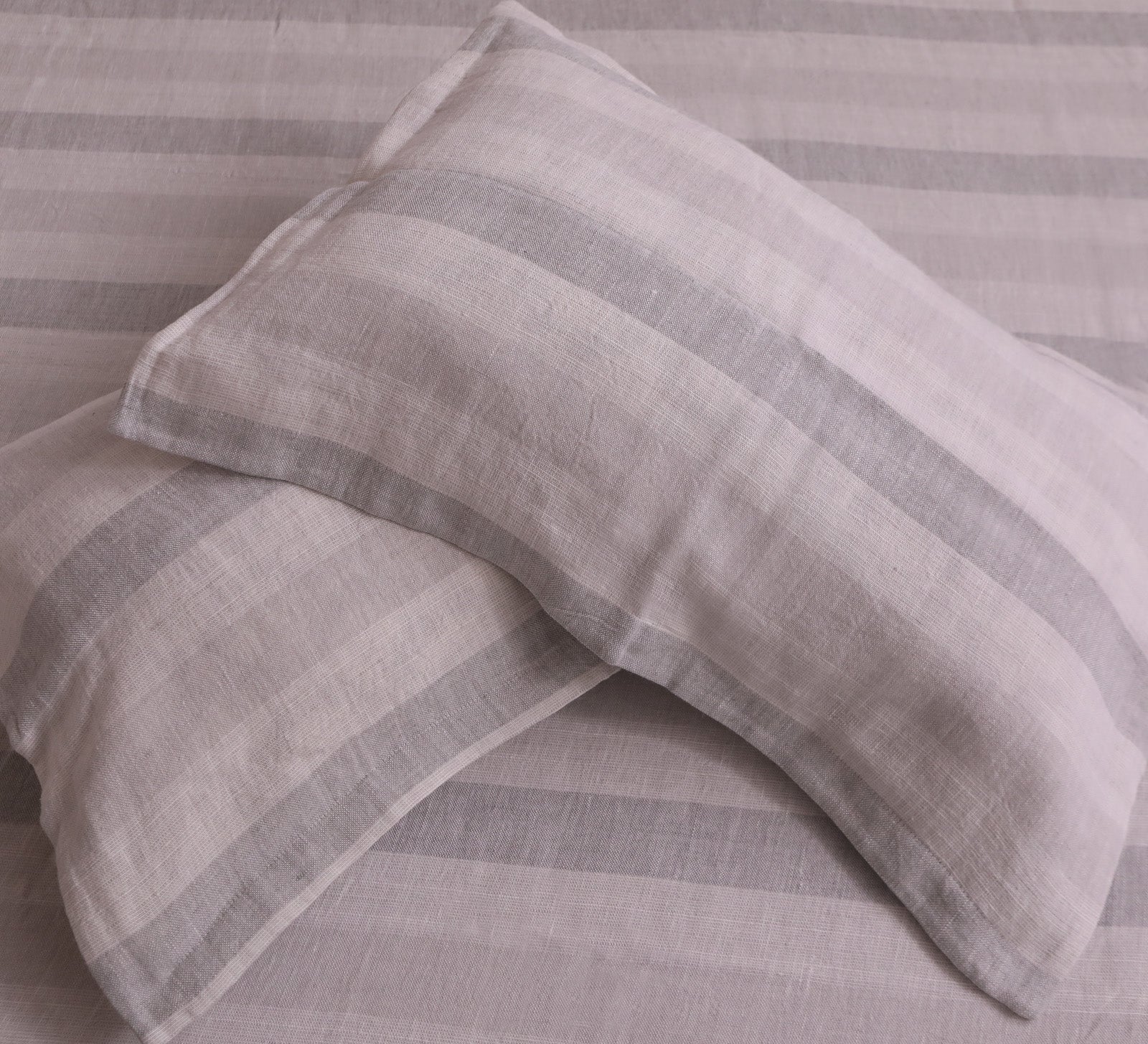 Linen Stripe Bed Cover