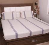 Cotton Double Bed Cover with stripes