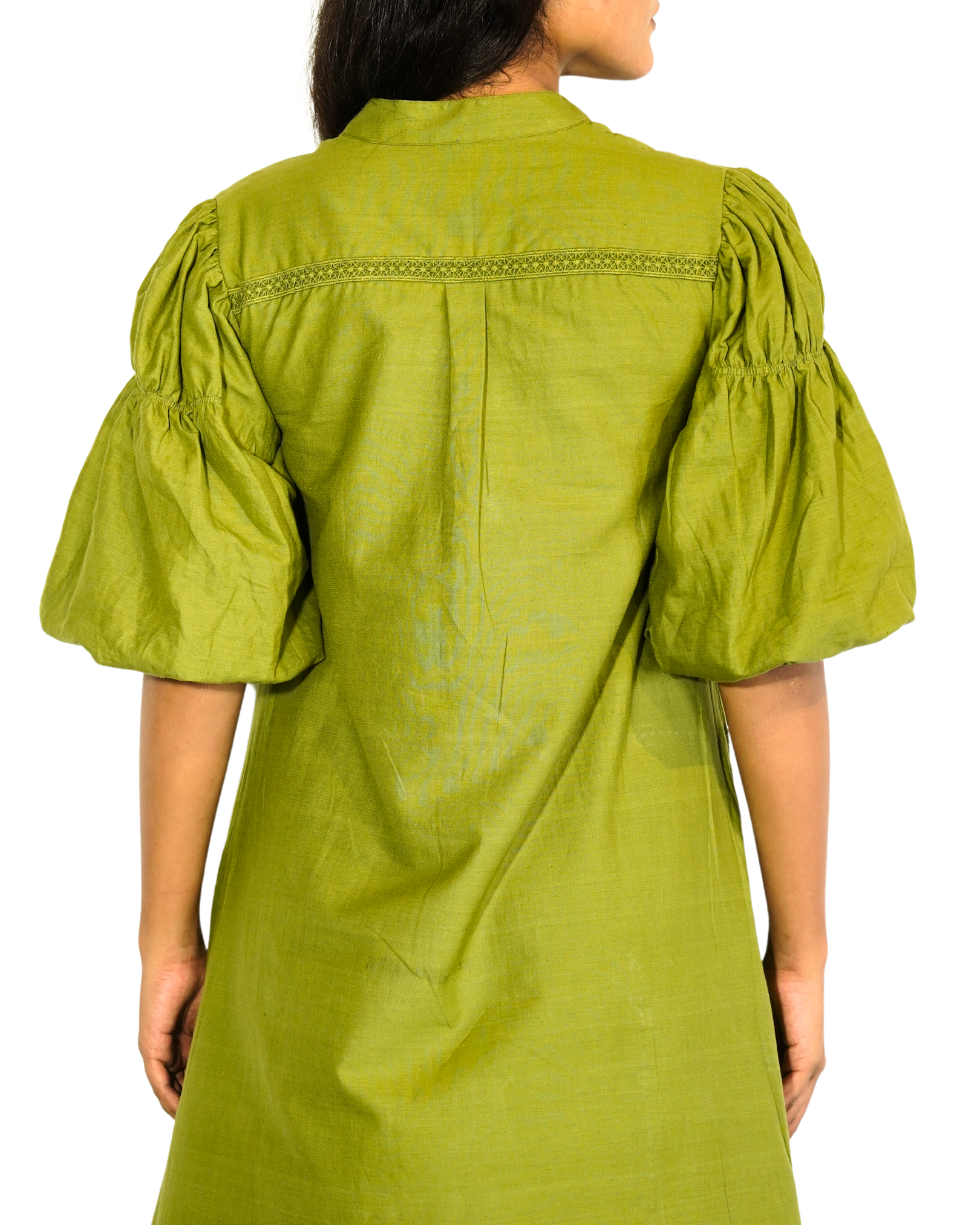 Taru and Agni mid length dress with lace