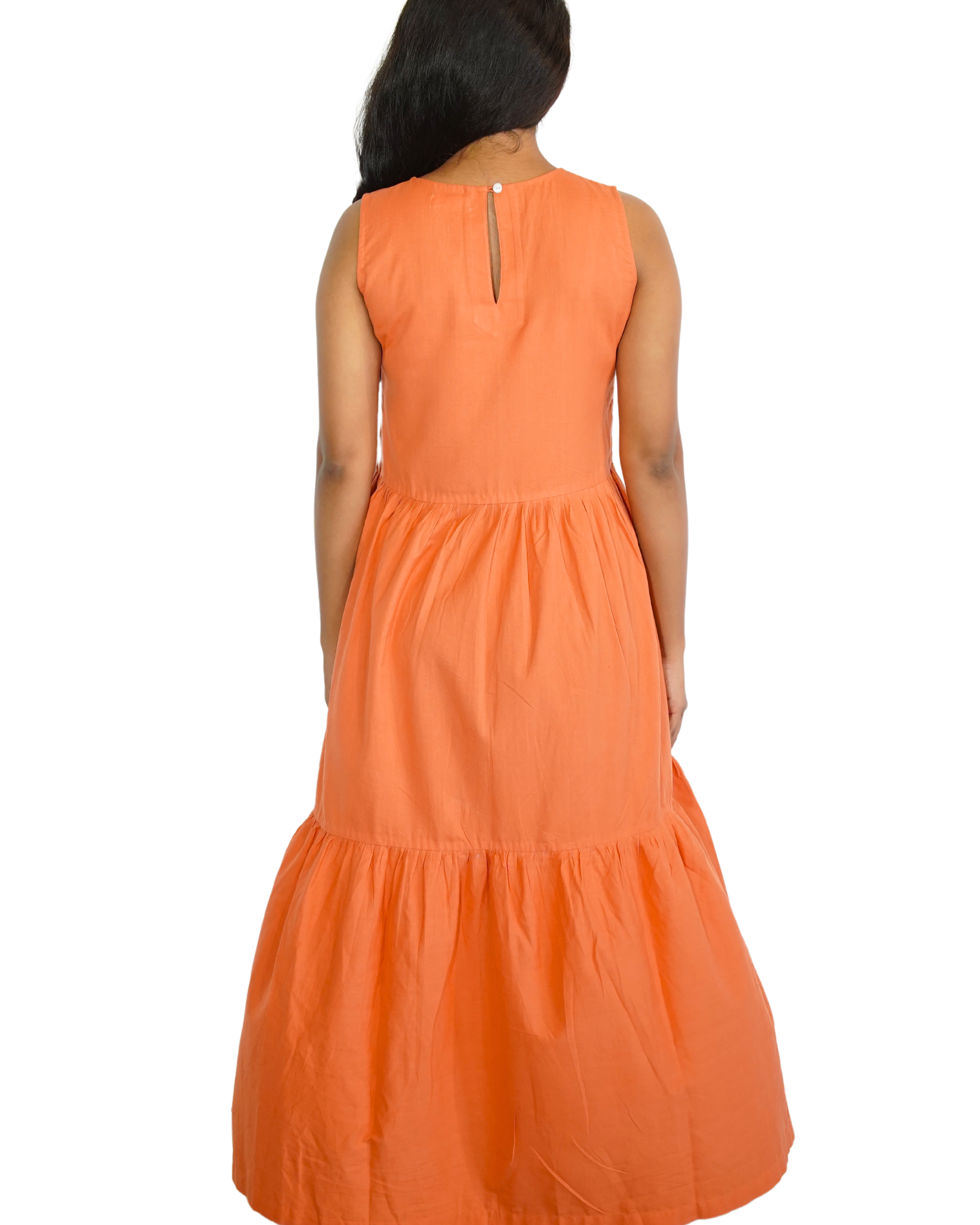 Taru and Agni mid length dress with embroidery