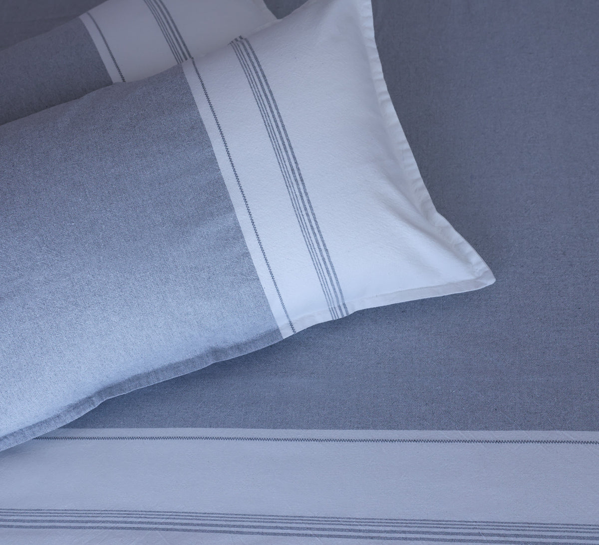 Organic Cotton Grey and White Double bed cover