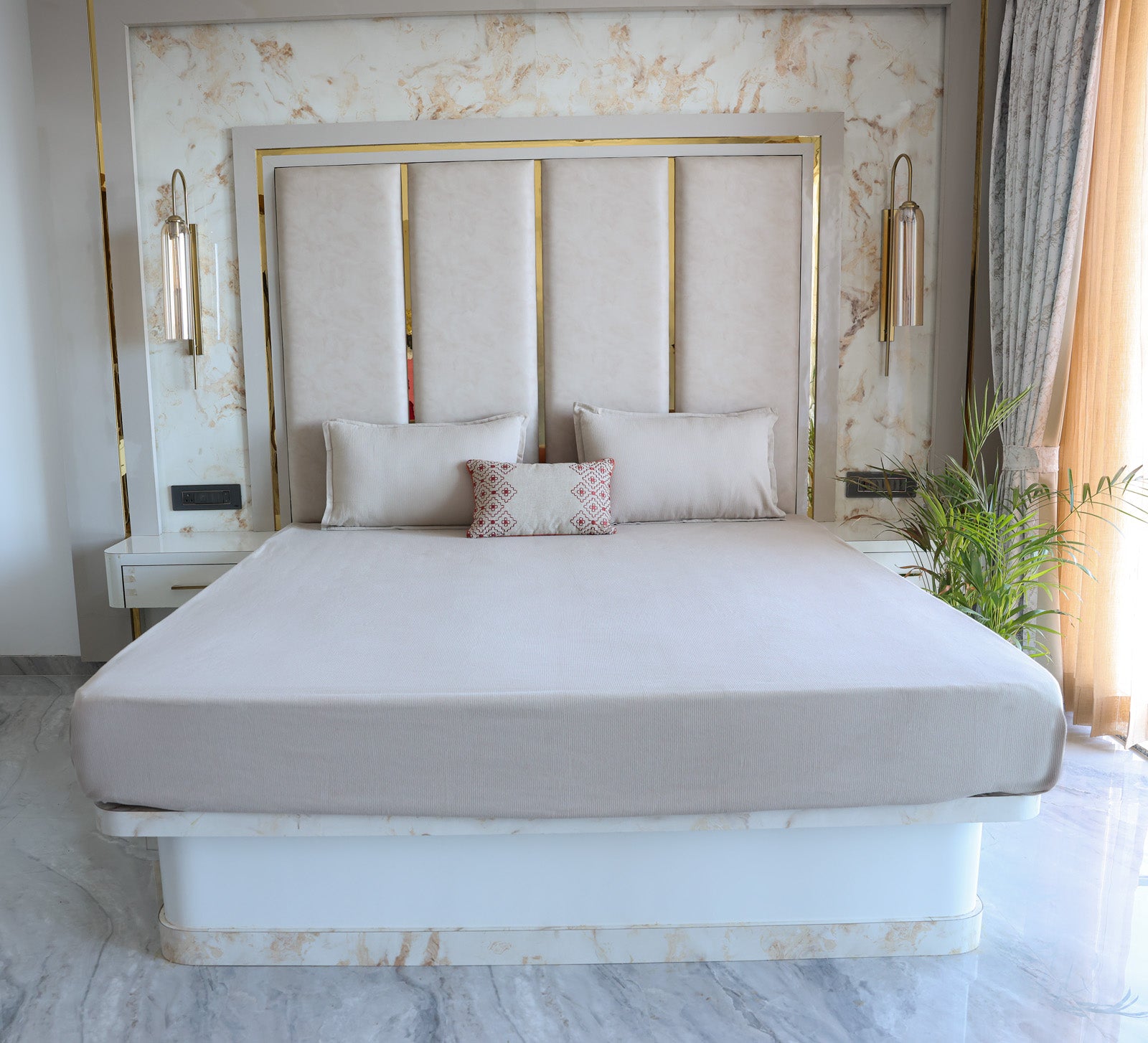 Ribbed 100% cotton bed sheet