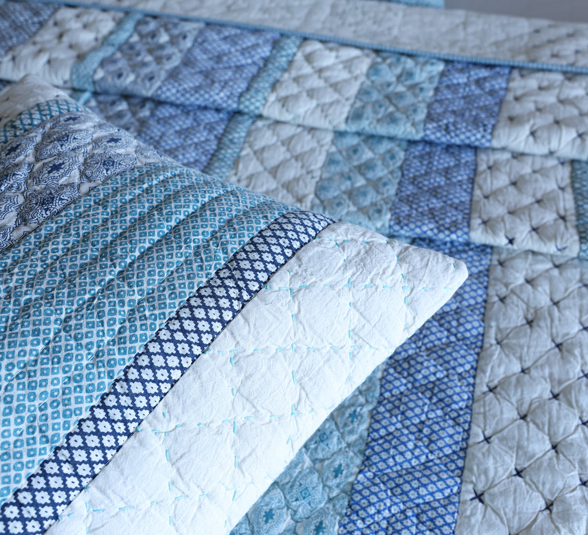 100% Cotton Patch work hand quilted double bed quilt