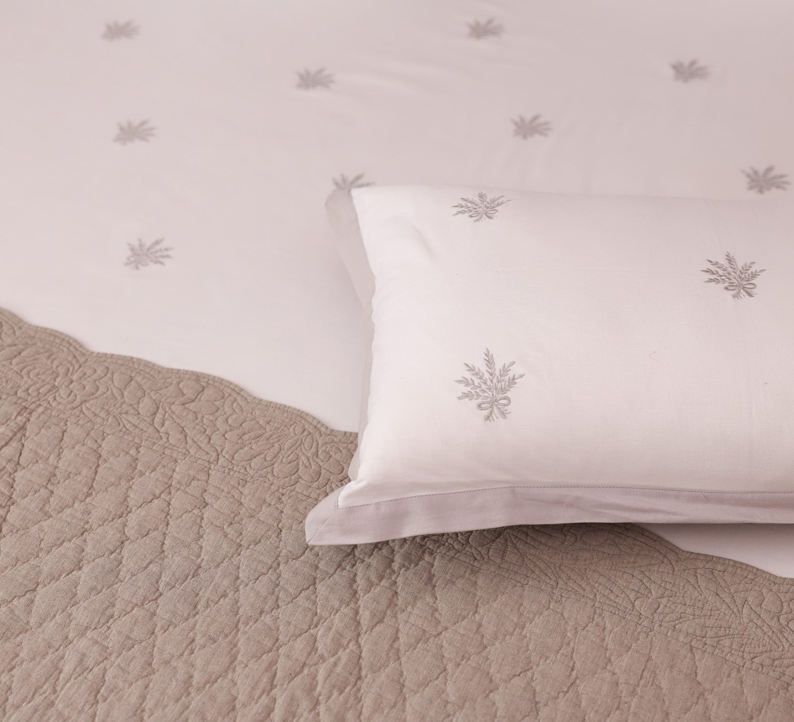 Quilted hand embroided Bed Runner