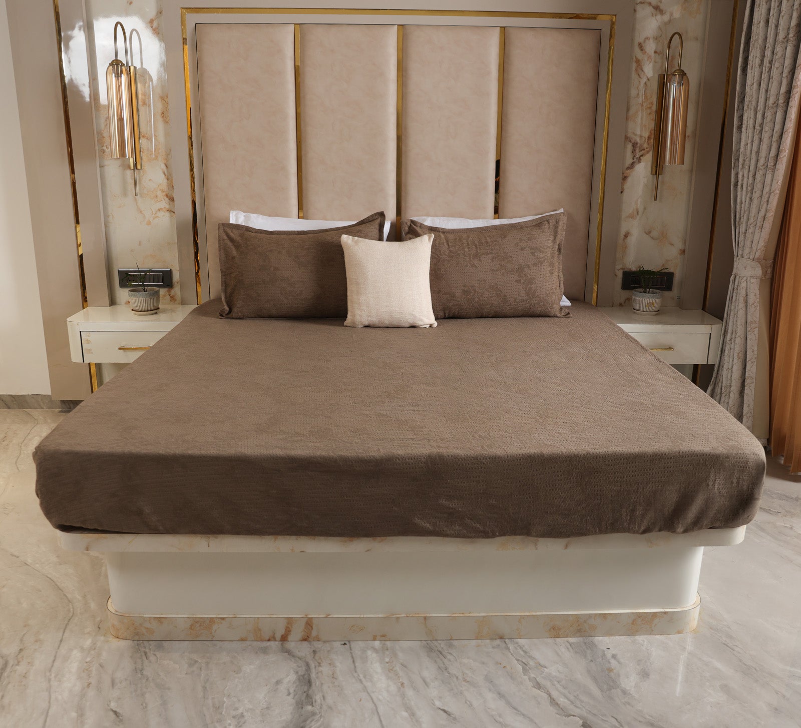 Retiyo Self Jacquard 100% Cotton Ultra Soft Bed Sheet