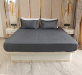 100 % Cotton Blue Double Bed Cover with stripes