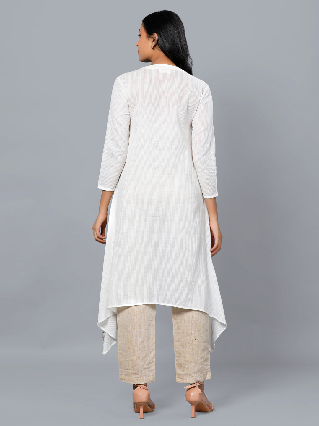Eco Khadi Muslin Cotton Applique Kurta