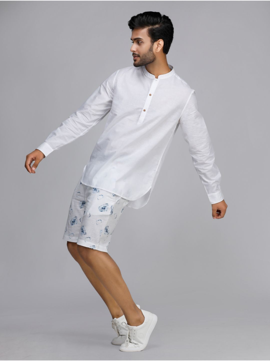 Eco Khadi Cotton Shibori Shorts - Doris
