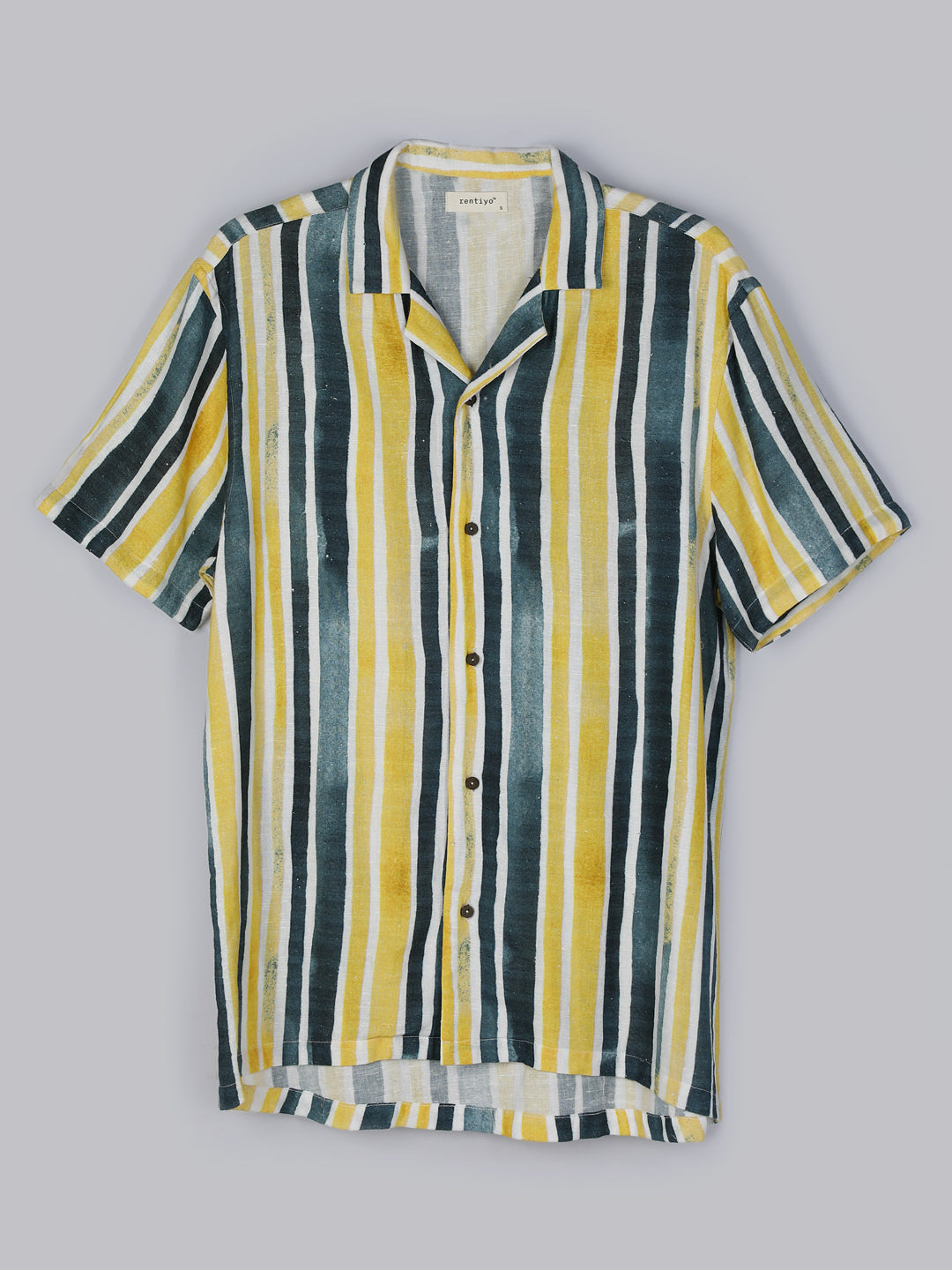 Eco Khadi Cotton Yellow Stripes Casual Khadi Shirt