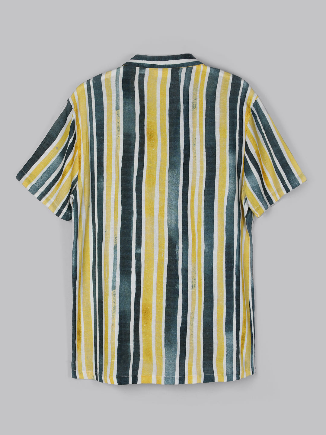 Eco Khadi Cotton Yellow Stripes Casual Khadi Shirt