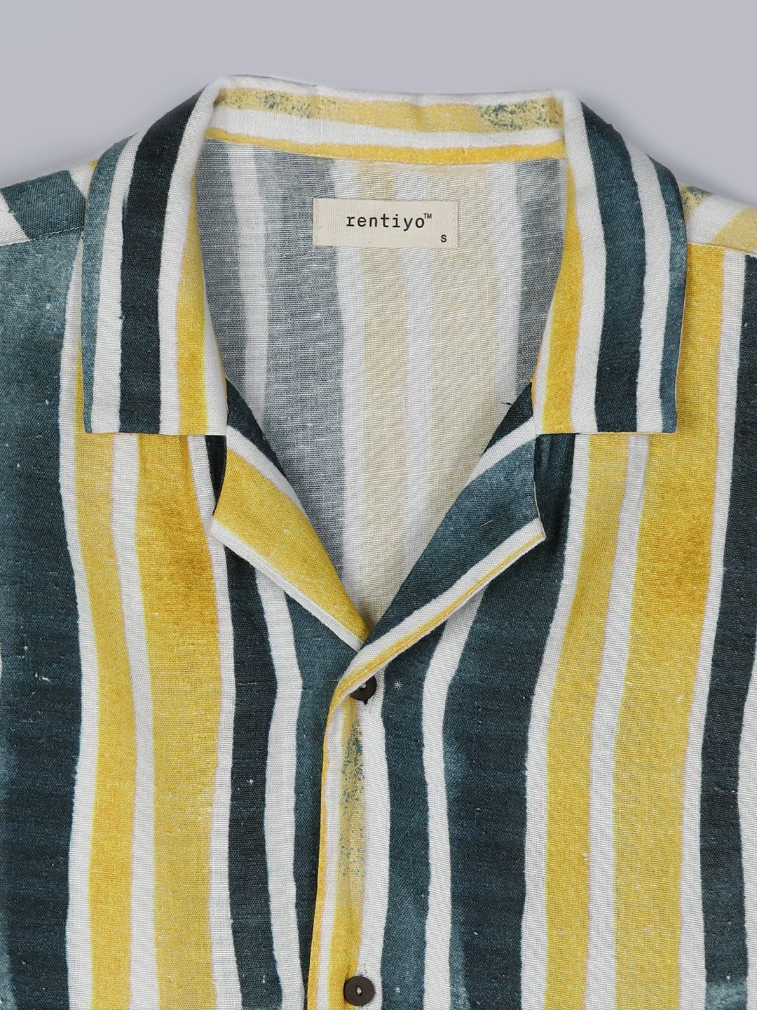 Eco Khadi Cotton Yellow Stripes Casual Khadi Shirt