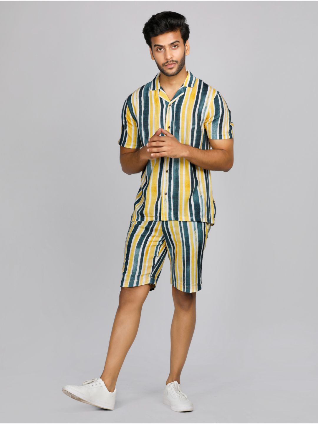 Eco Khadi Cotton Stripes Casual Khadi Shorts