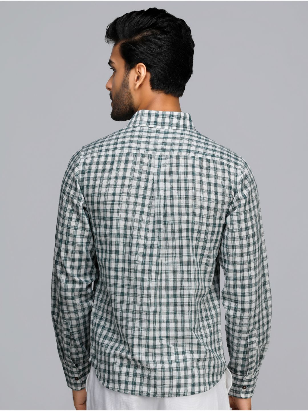 Eco Khadi Cotton Green checkered Shirt