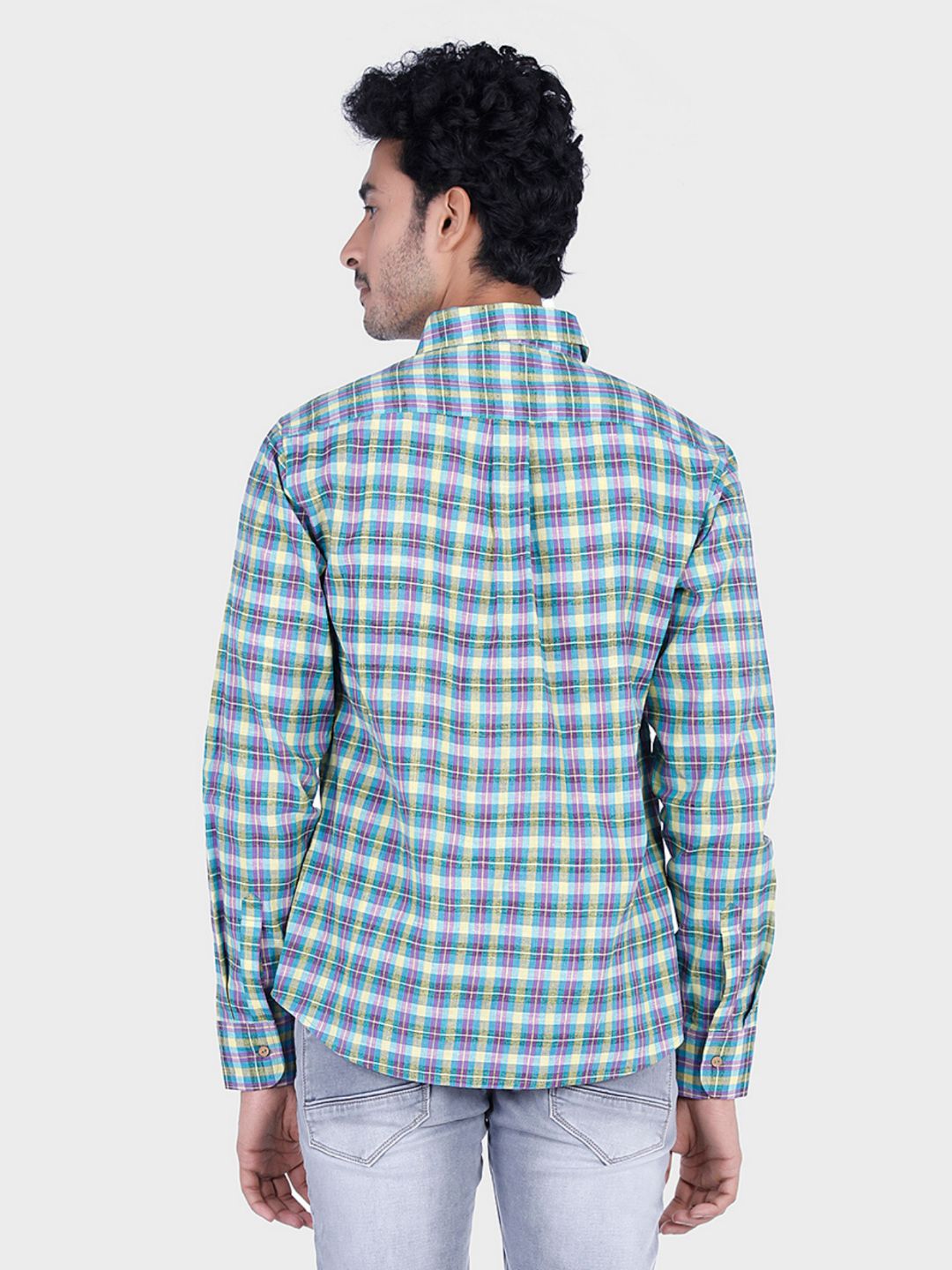 Eco Khadi Cotton Blue Check Shirt