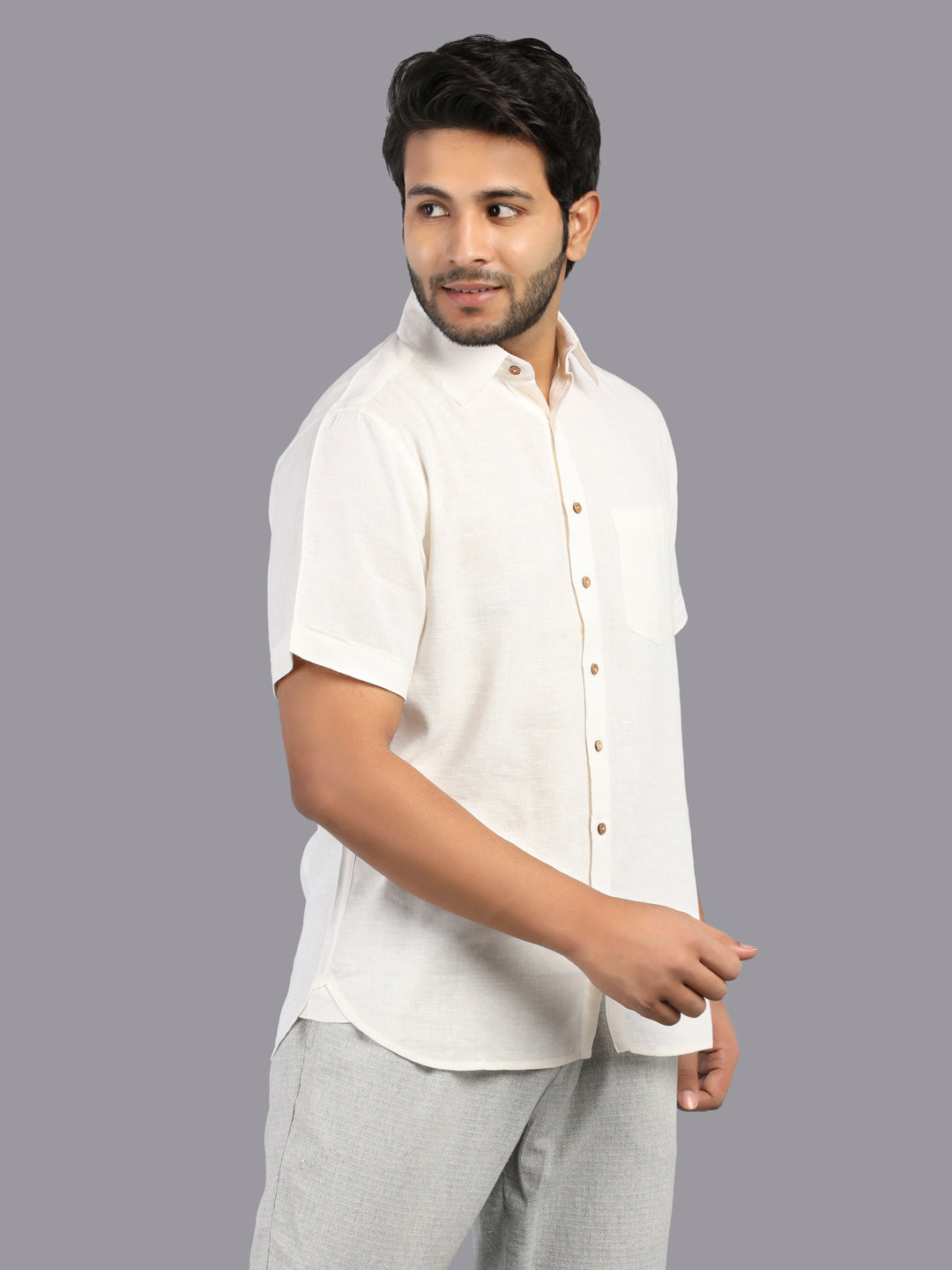 Eco Khadi Cotton Classic White Shirt - Eashav