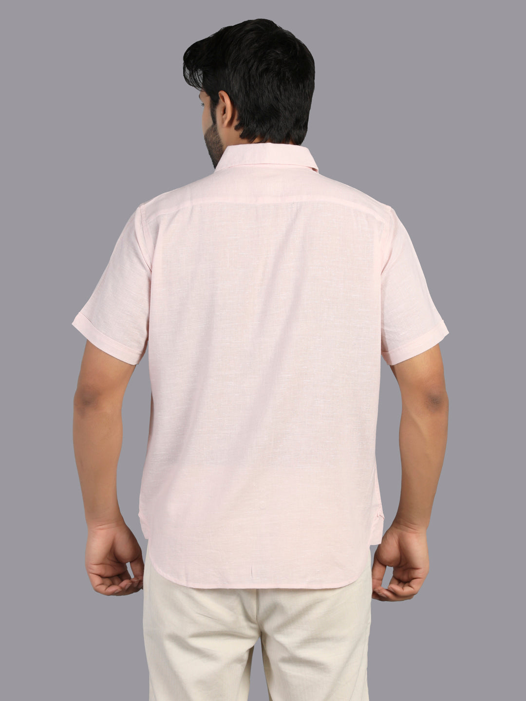 Eco Khadi Cotton Classic Pink Green Shirt - Eashav