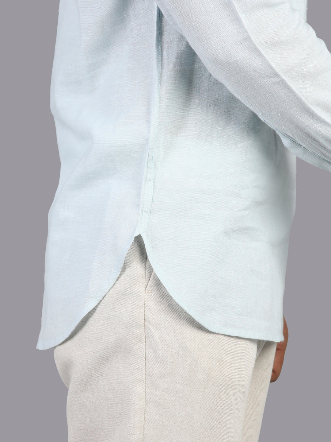 Eco Khadi Cotton Powder Blue Shirt Kurta