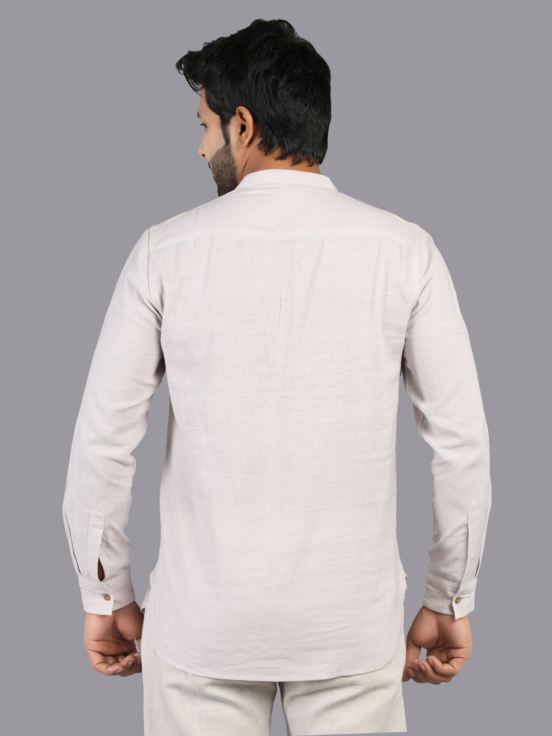 Eco Khadi Cotton Lunar Grey Shirt Kurta