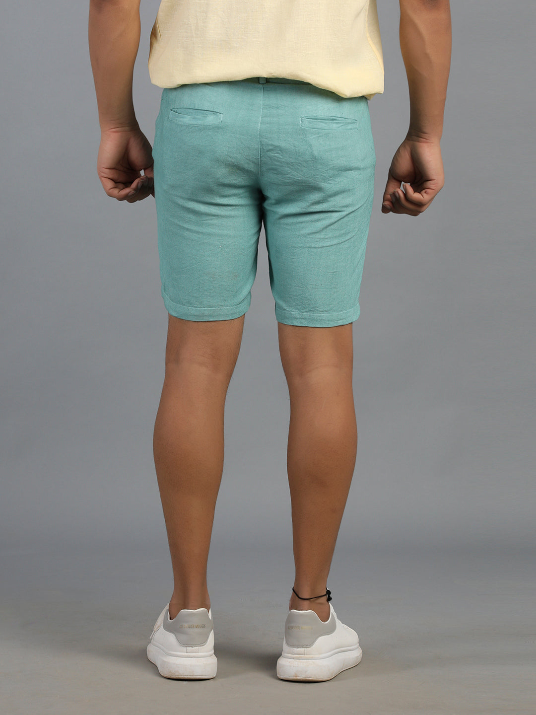 Eco Khadi Cotton Muslin Blue Salt Shorts