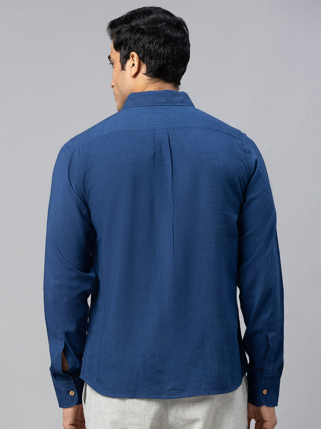 Eco Khadi Cotton Autumn Navy Classic Shirt - Jayden