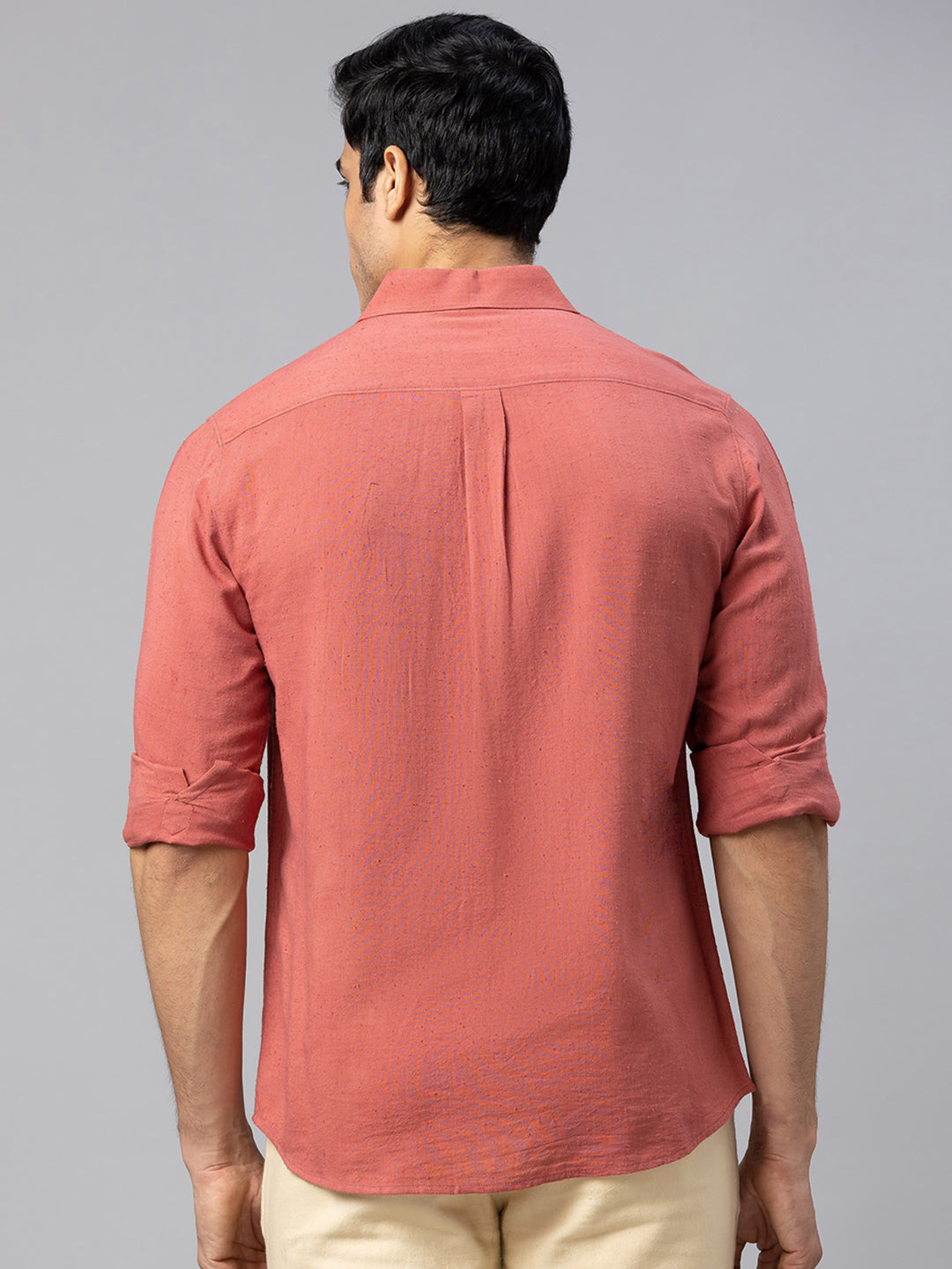 Eco Khadi Cotton Autumn Rust Classic Shirt - Jayden