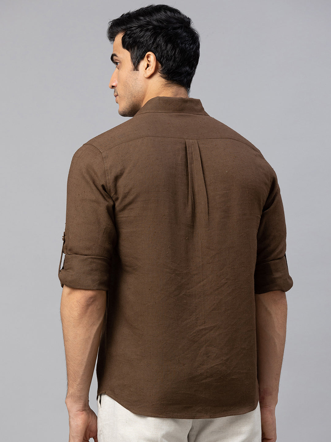 Eco Khadi Cotton Autumn Coffee Classic Shirt - Jayden