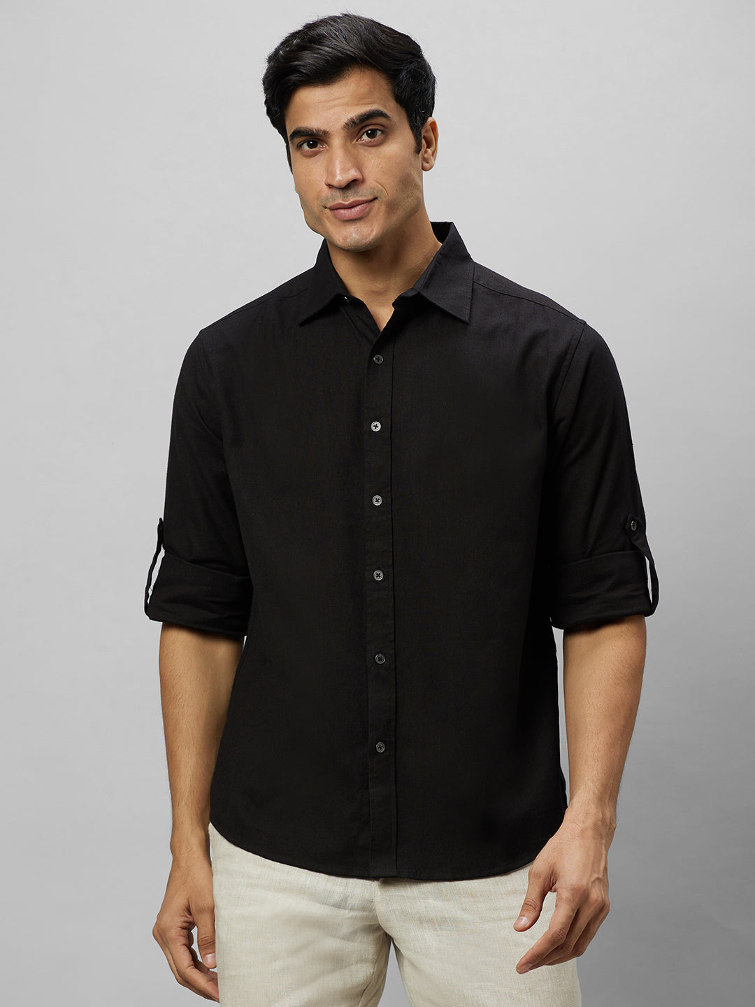 Eco Khadi Cotton Black Classic Shirt - Jayden