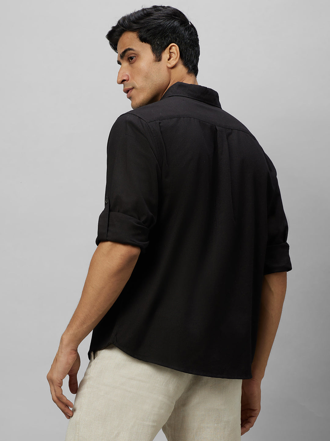 Eco Khadi Cotton Black Classic Shirt - Jayden
