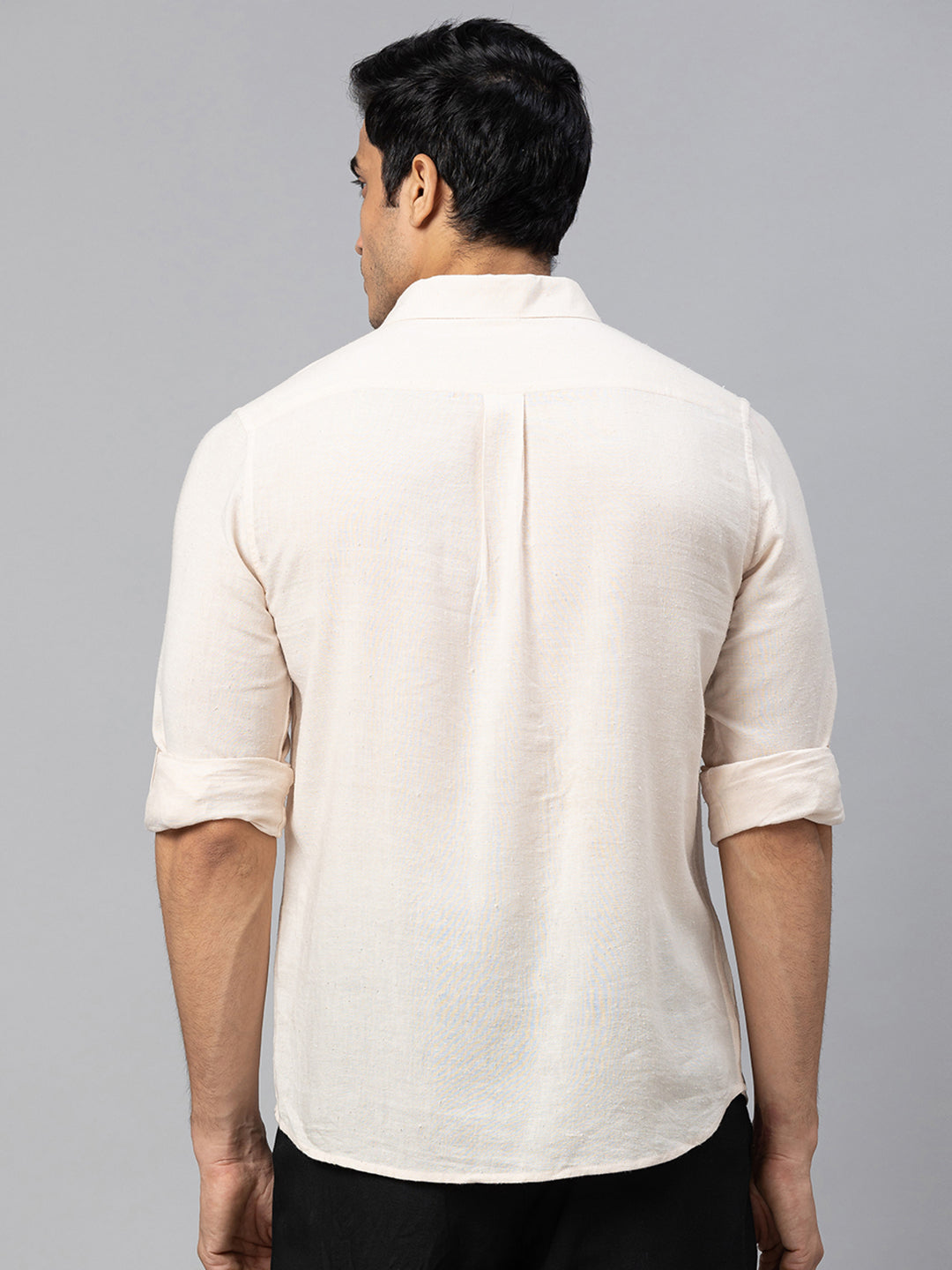 Eco Khadi Cotton Autumn White Classic Shirt - Jayden