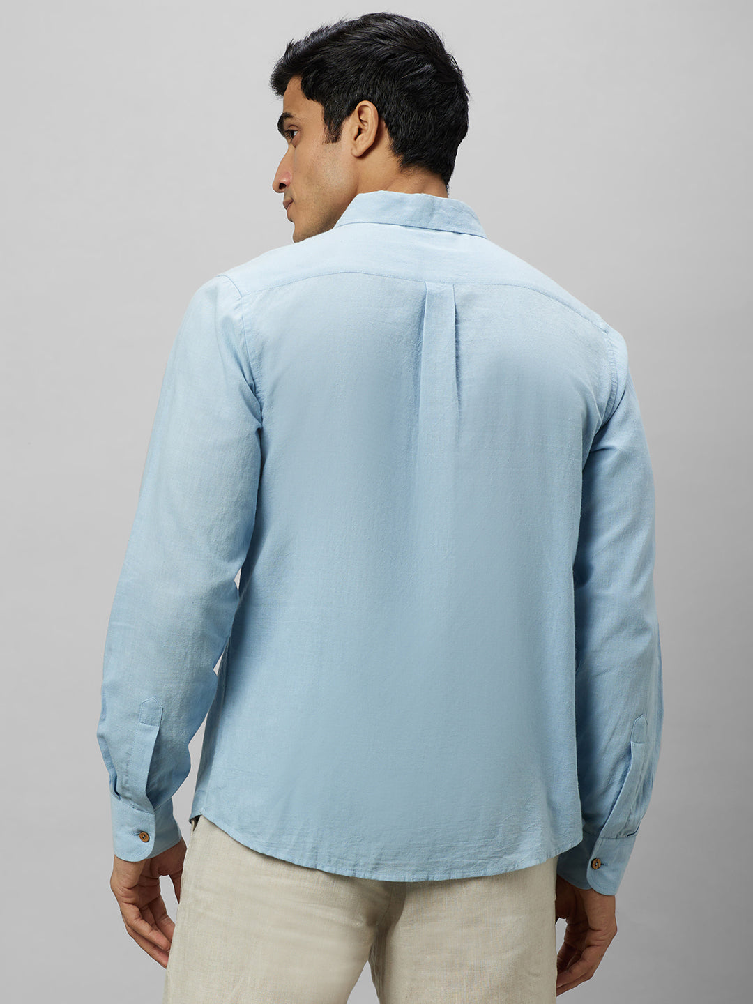 Eco Khadi Cotton Blue Classic Shirt - Jayden