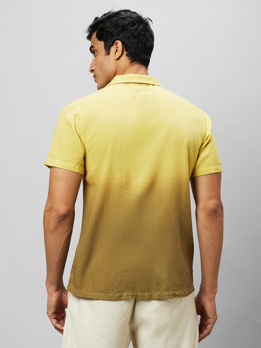 Eco Khadi Cotton Yellow/Brown ombre shirt