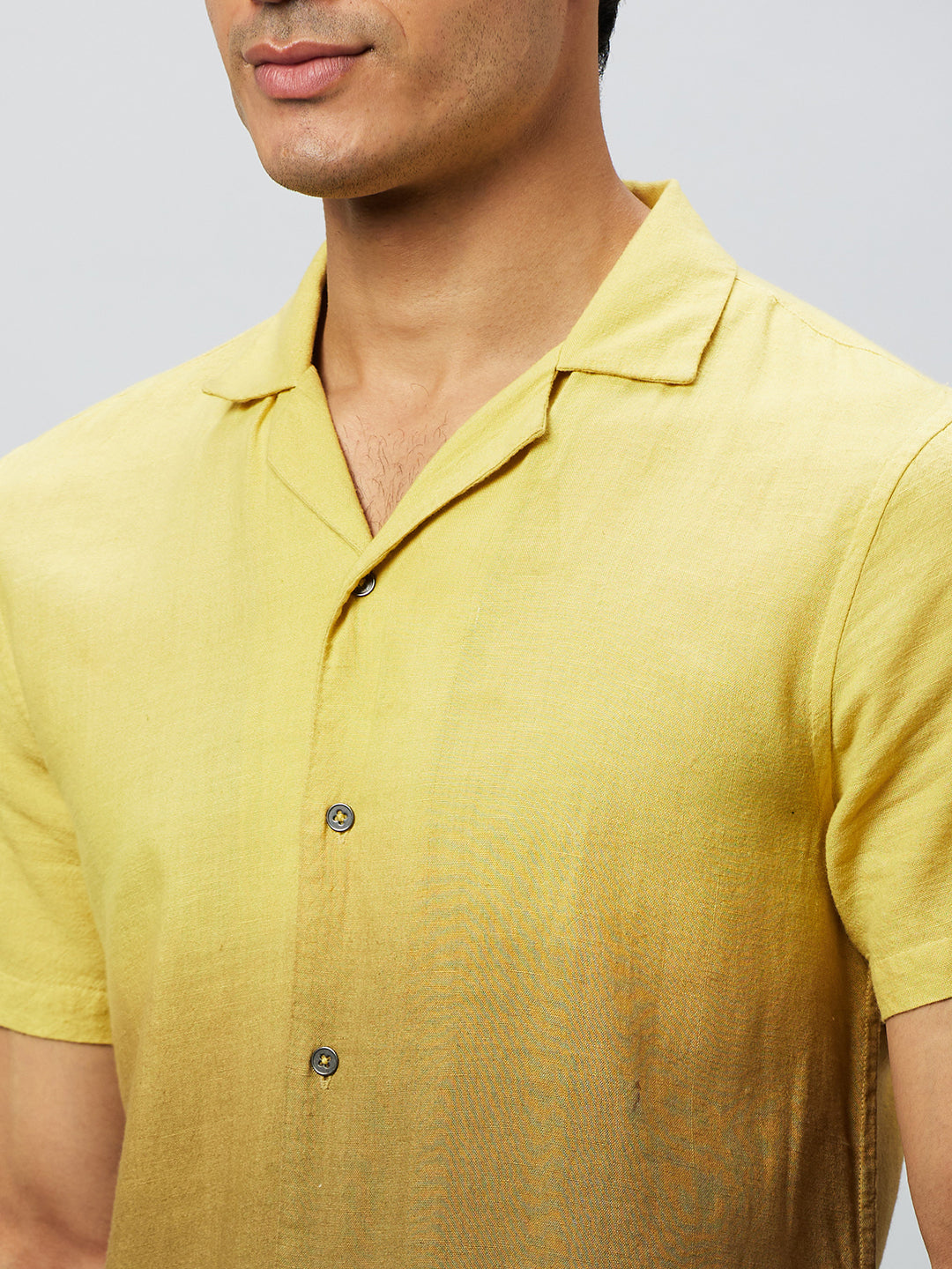 Eco Khadi Cotton Yellow/Brown ombre shirt