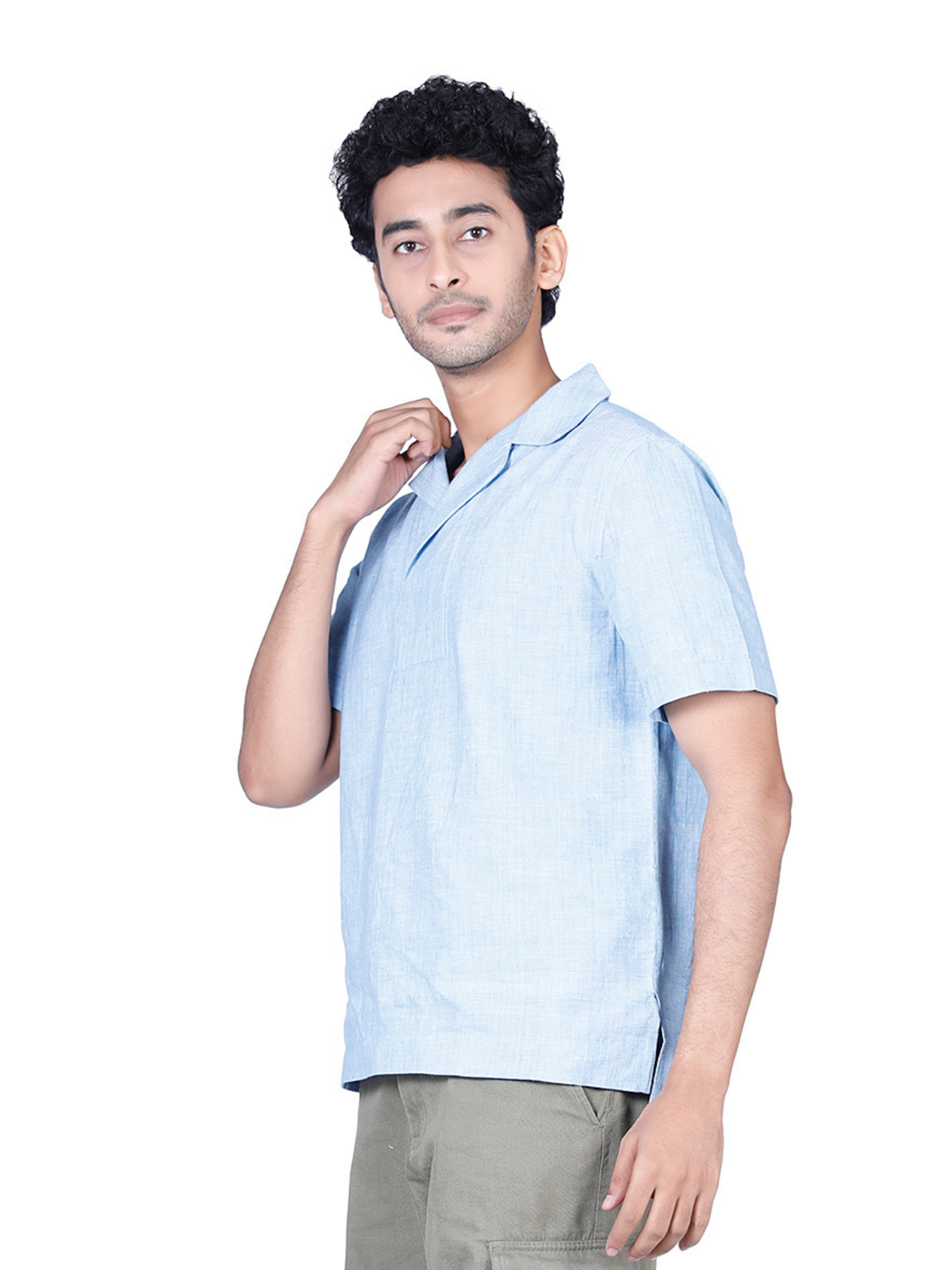 Eco Khadi Cotton Blue Shirt - Aakav
