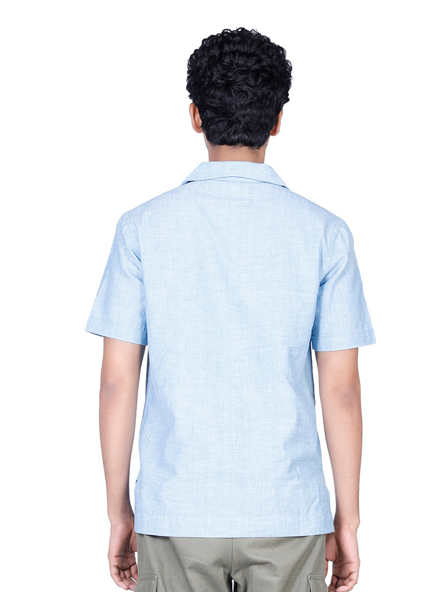 Eco Khadi Cotton Blue Shirt - Aakav