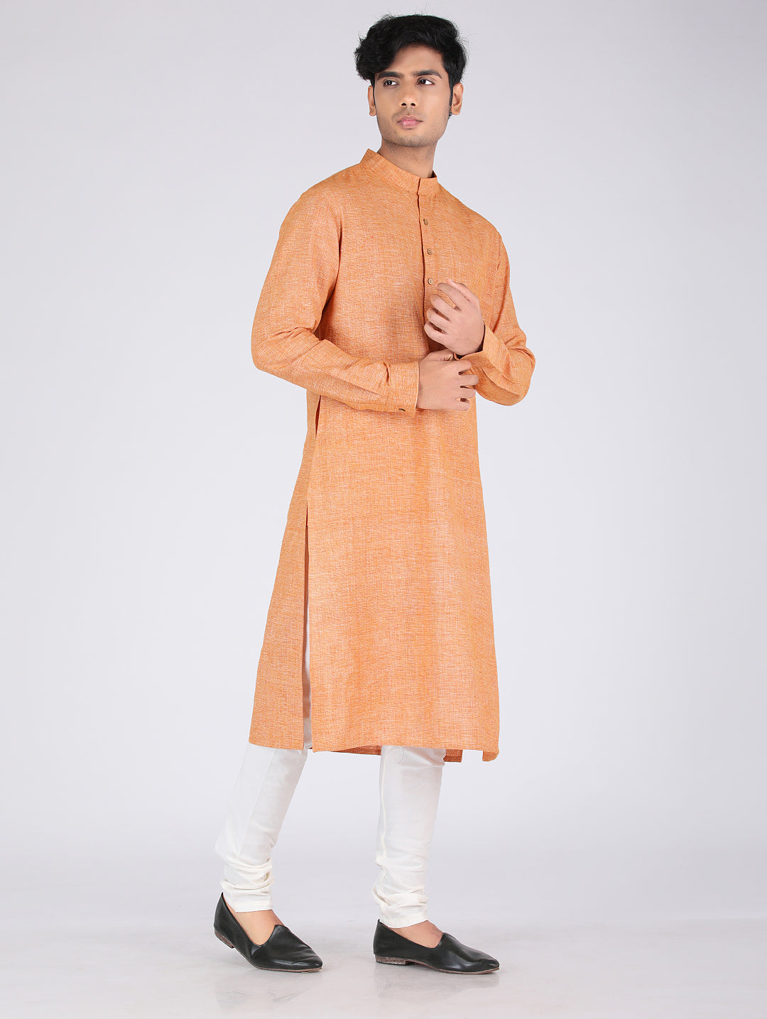 Eco Khadi Cotton Orange Kurta - Aarush