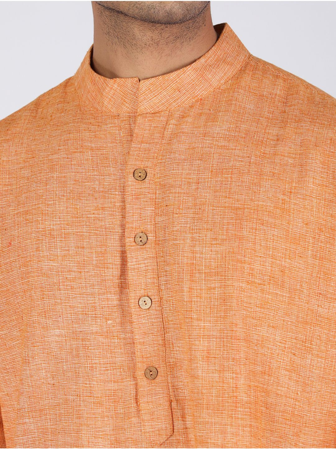 Eco Khadi Cotton Orange Kurta - Aarush