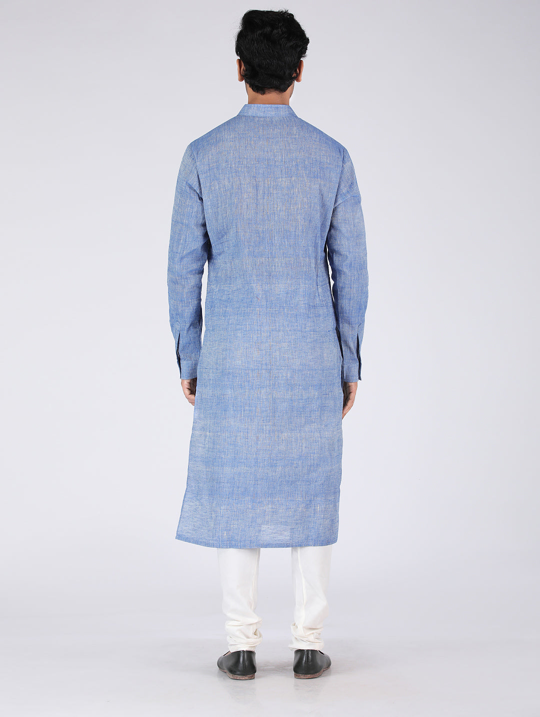 Eco Khadi Mid Blue Slub Kurta