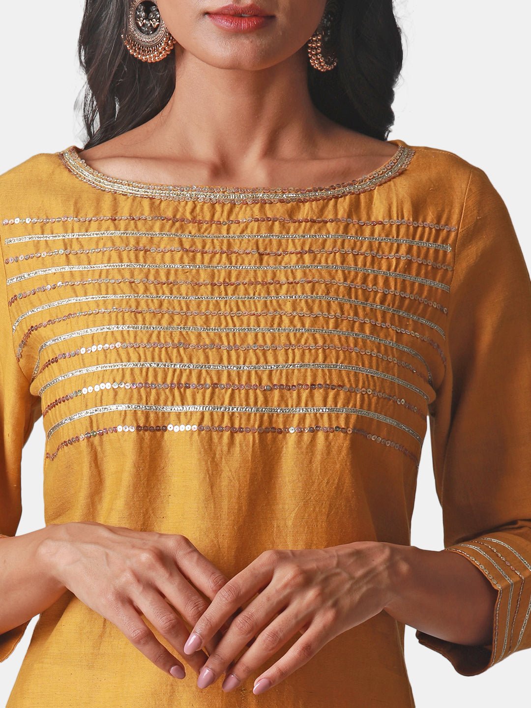 Soundh Sun Yellow Cotton Silk Kurta