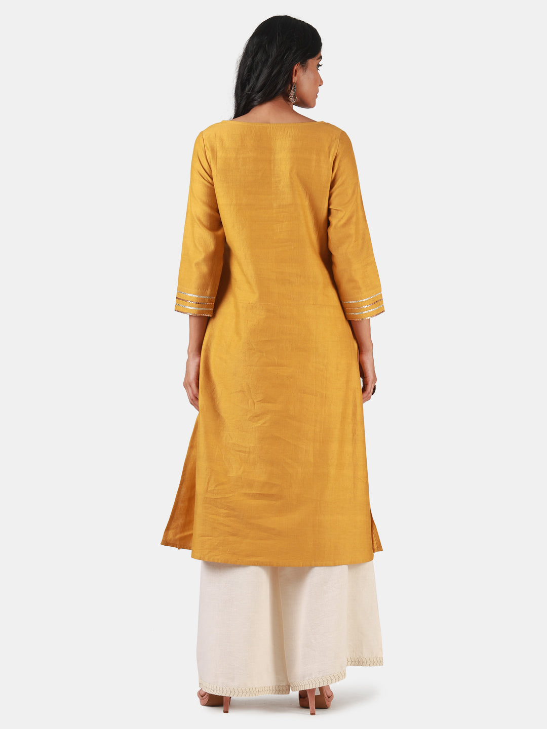 Soundh Sun Yellow Cotton Silk Kurta