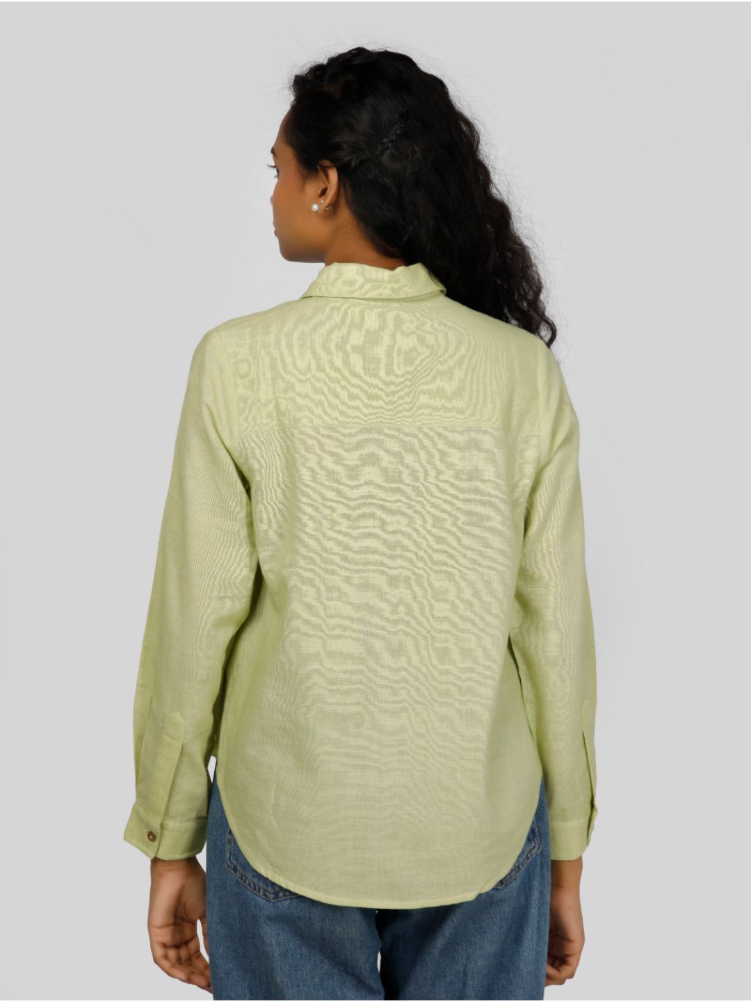 Eco Khadi Cotton Classic Khadi Cotton Green Shirt - Meera