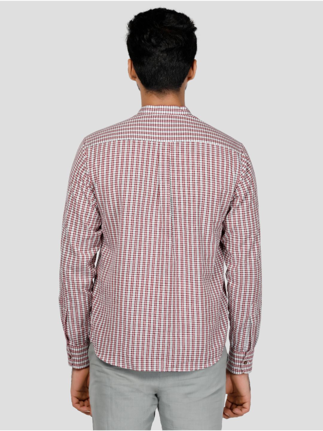 Eco Khadi Cotton Maroon Checks Shirt