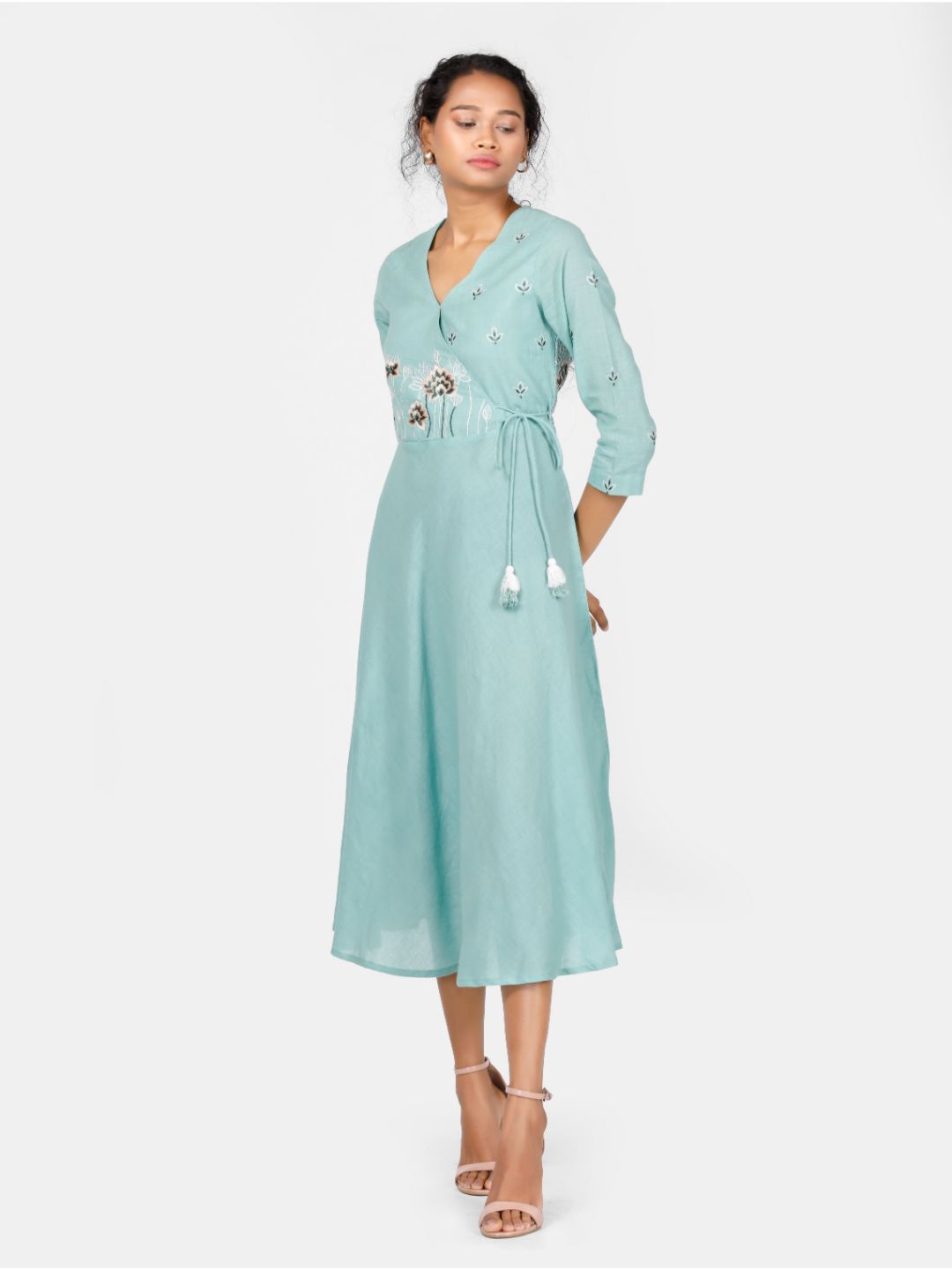 Eco Khadi Cotton Blue Salt Angarkha