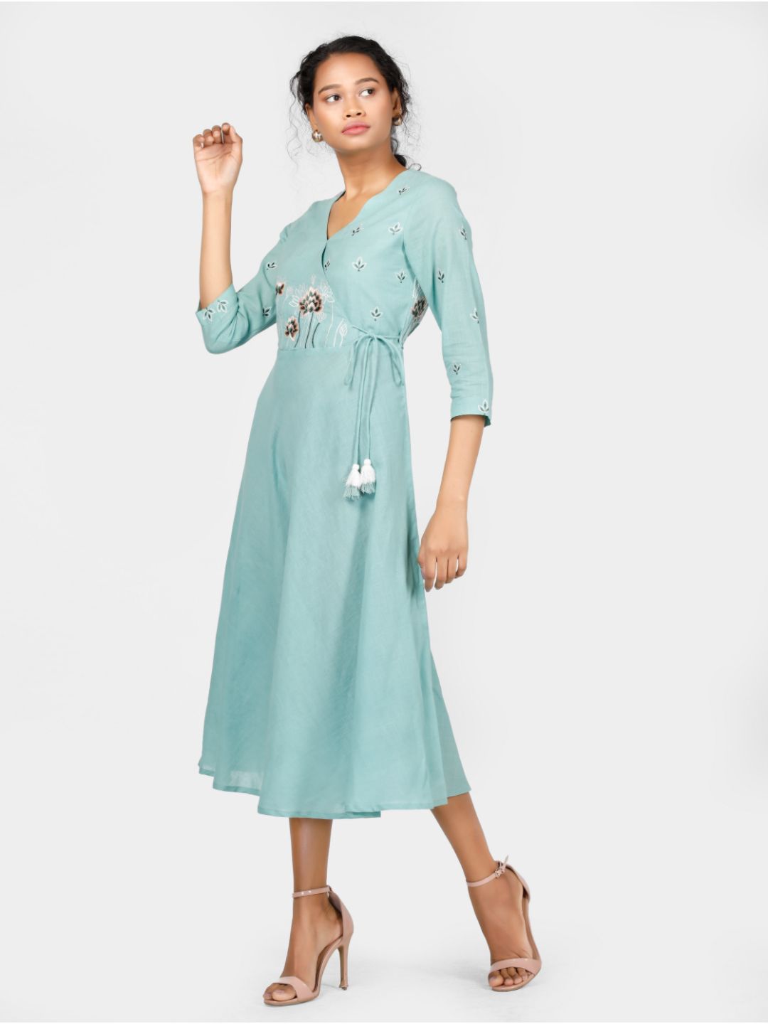 Eco Khadi Cotton Blue Salt Angarkha