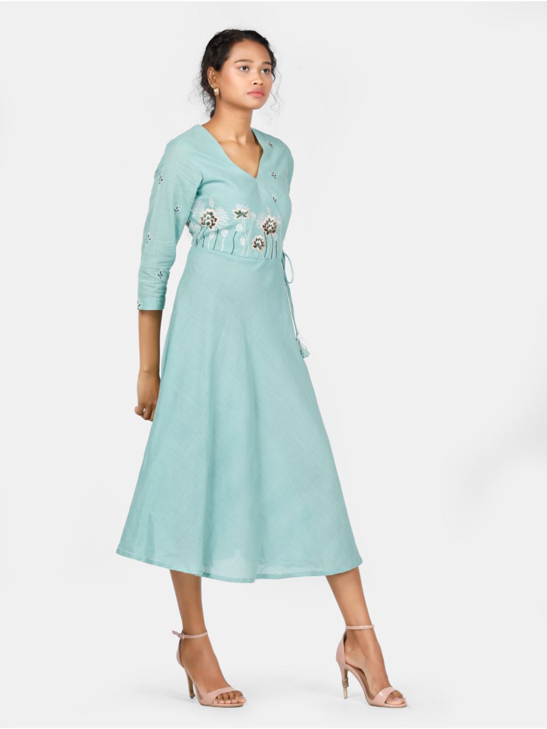 Eco Khadi Cotton Blue Salt Angarkha