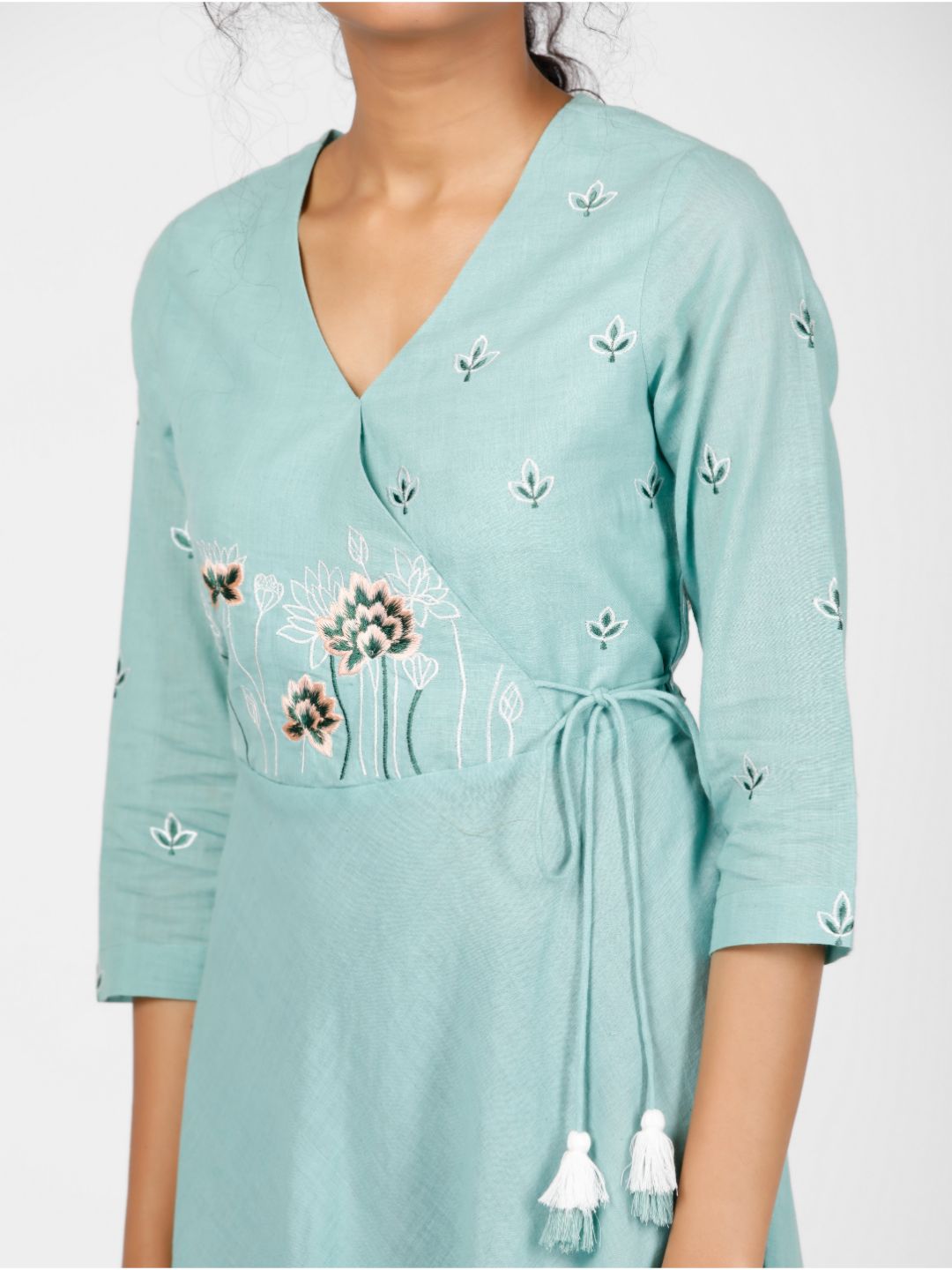 Eco Khadi Cotton Blue Salt Angarkha