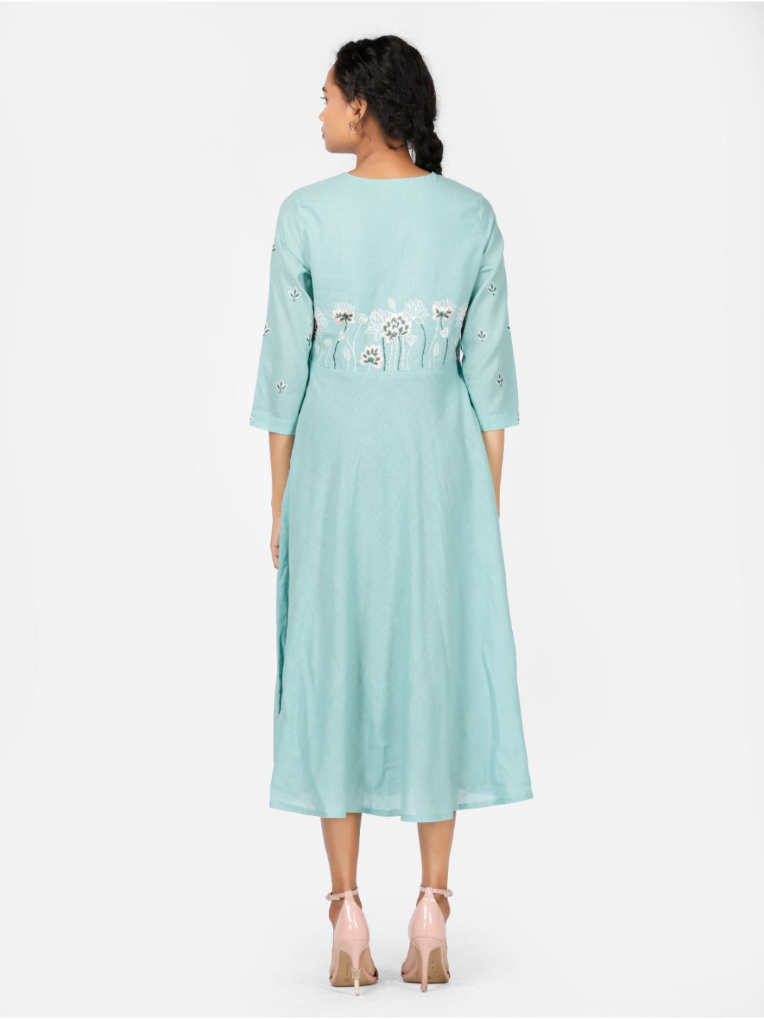 Eco Khadi Cotton Blue Salt Angarkha